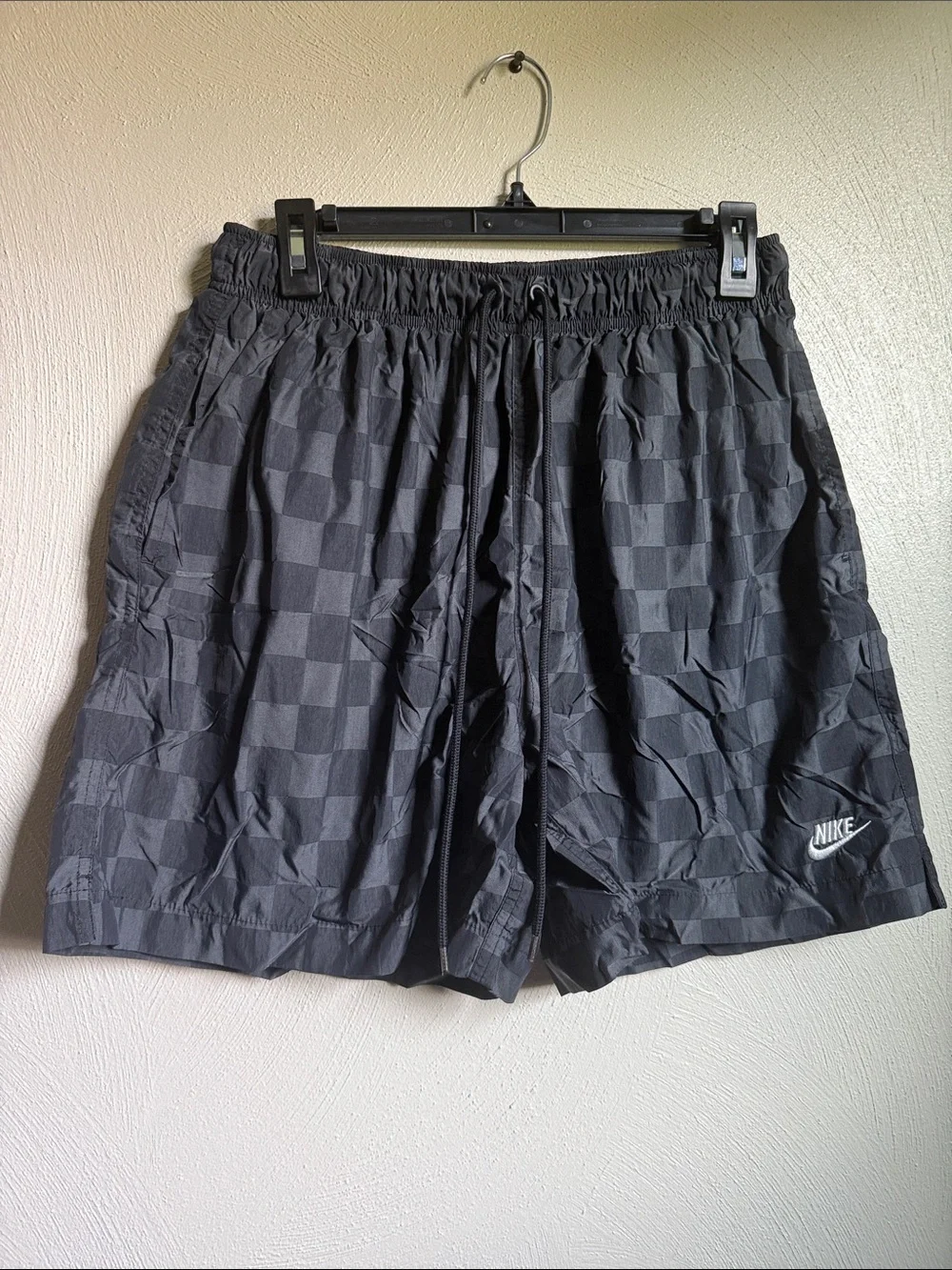 Nike Men's Black Checkered Athletic Shorts